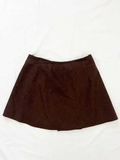 60s brown mini skirt, Size XS