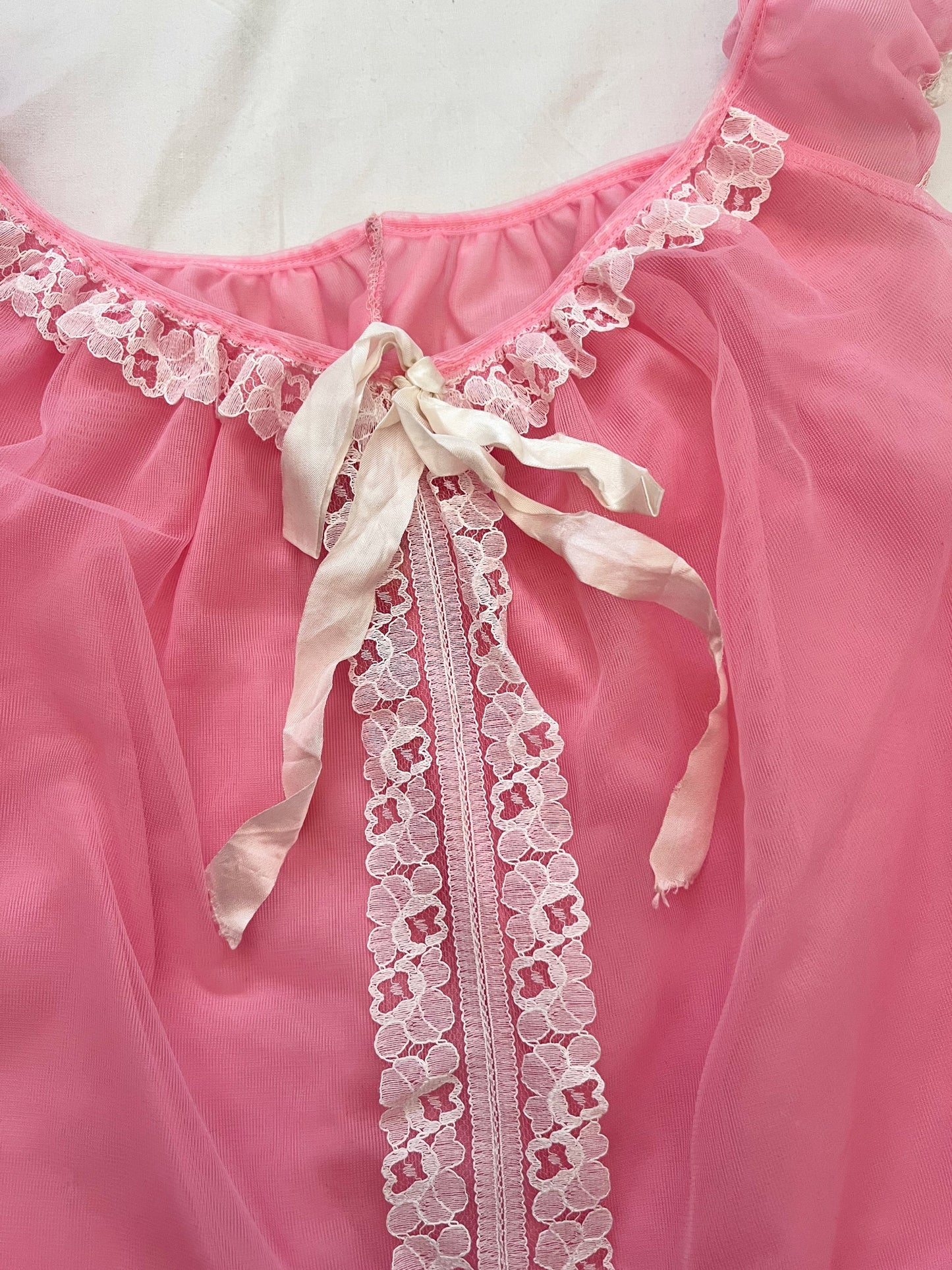 60s pink nightgown, Size M-L