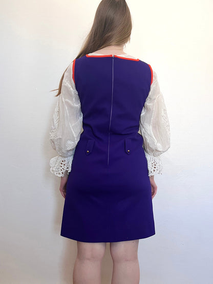 60s purple dress, Size M