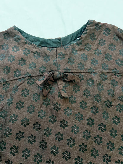 60s brown bow dress, Size M