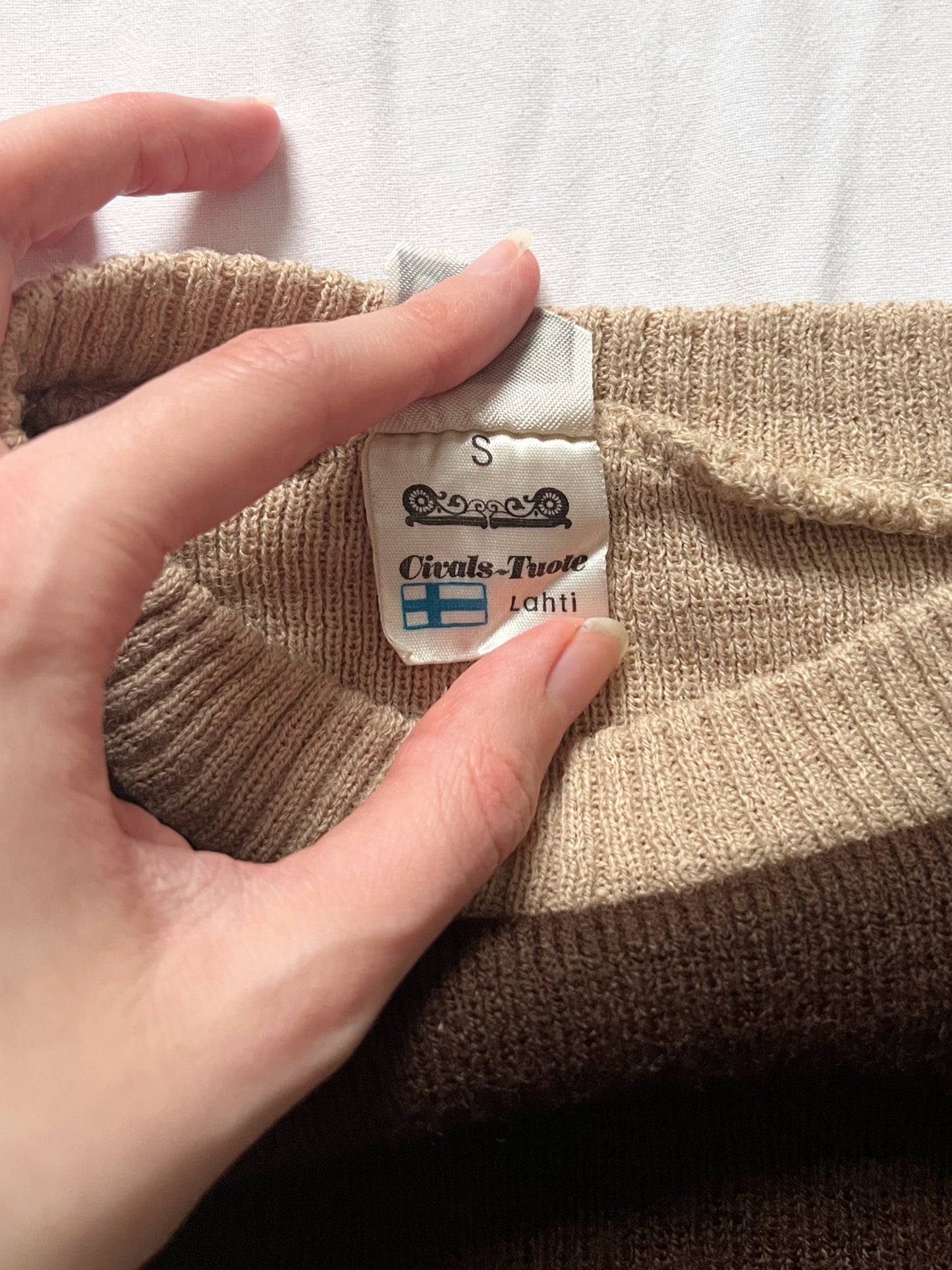 70s beige and brown sweater, Size S