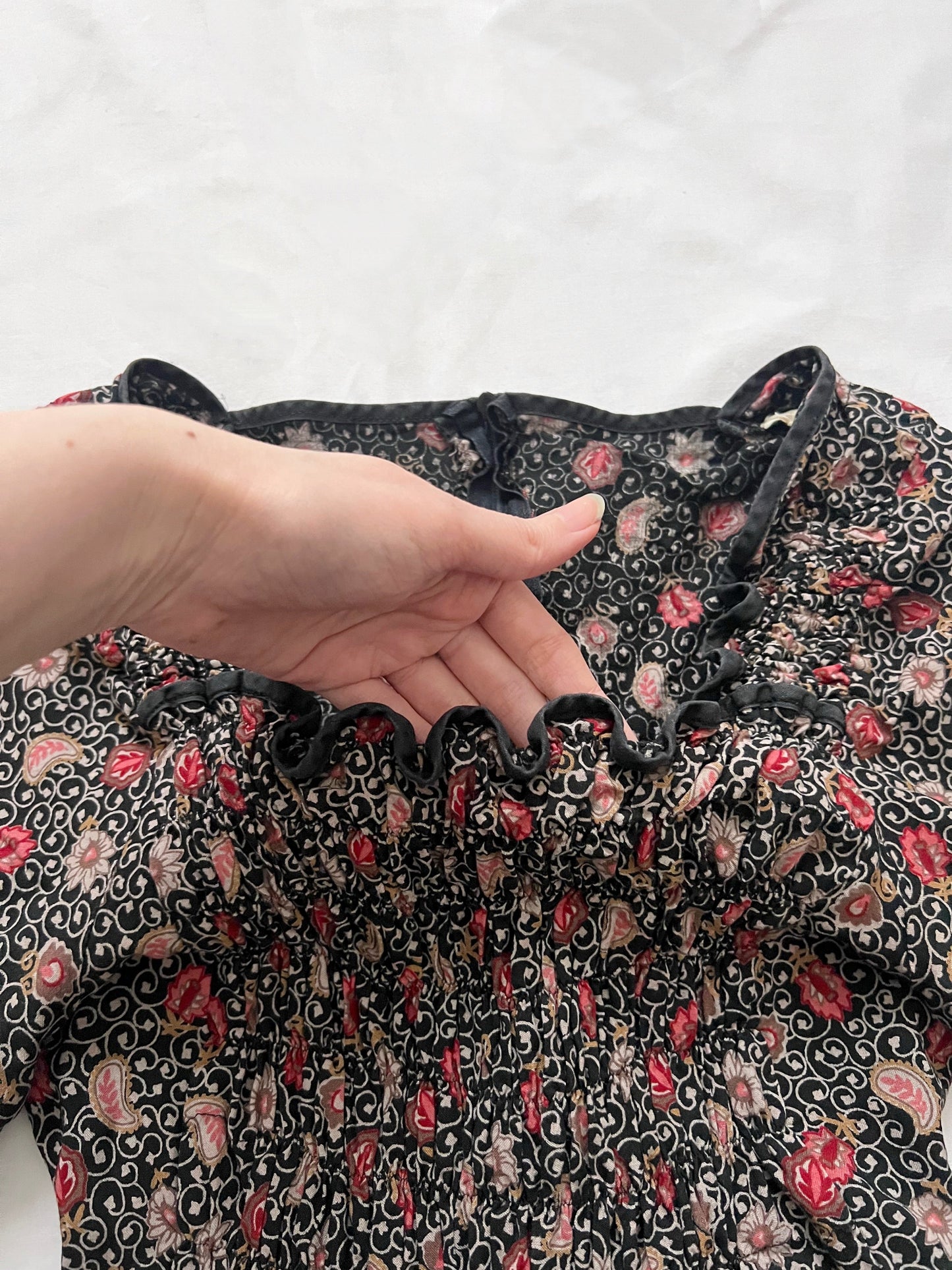 70s bohemian print dress, Size XS-S