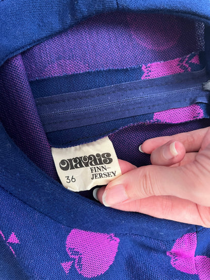 70s purple apple dress, Size S
