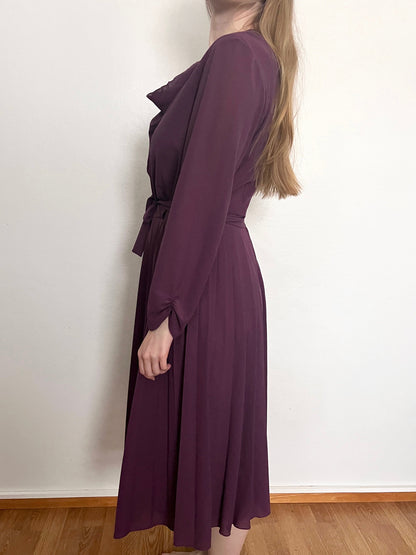 70s purple cowl and sequins dress, Size L
