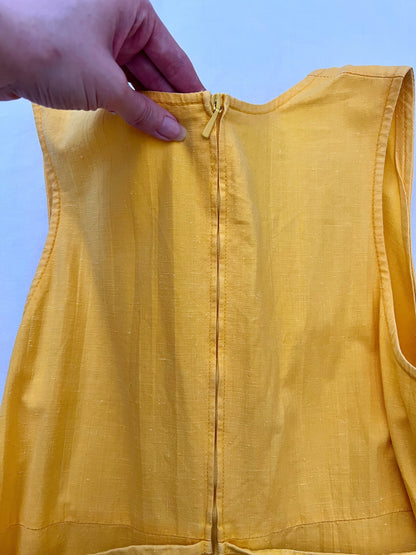 70s 100% cotton yellow sundress, Size S