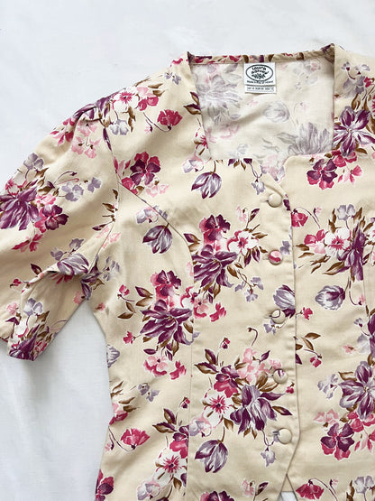 80s Laura Ashley floral blouse, Size M