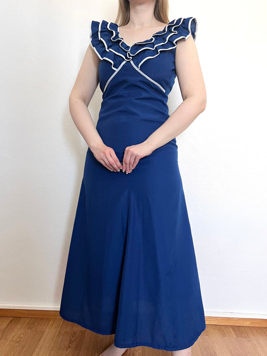 Blue ruffle dress, Size XS