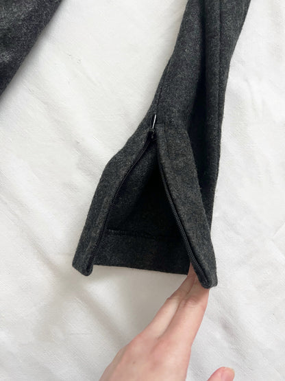 60s gray folk detail dress, Size M
