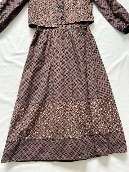 Brown 70's dress, Size XXS-XS