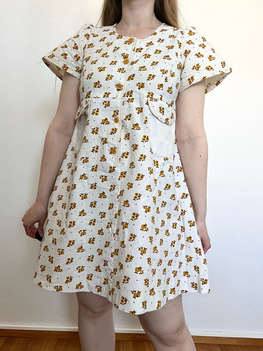 60s/70s babydoll floral dress, Size M
