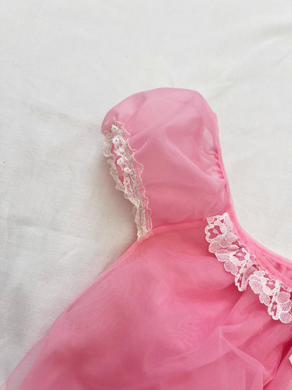 60s pink nightgown, Size M-L