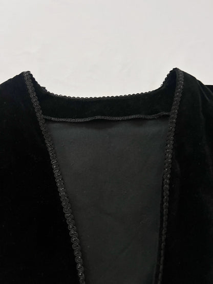 70s black velvet vest, Size XL