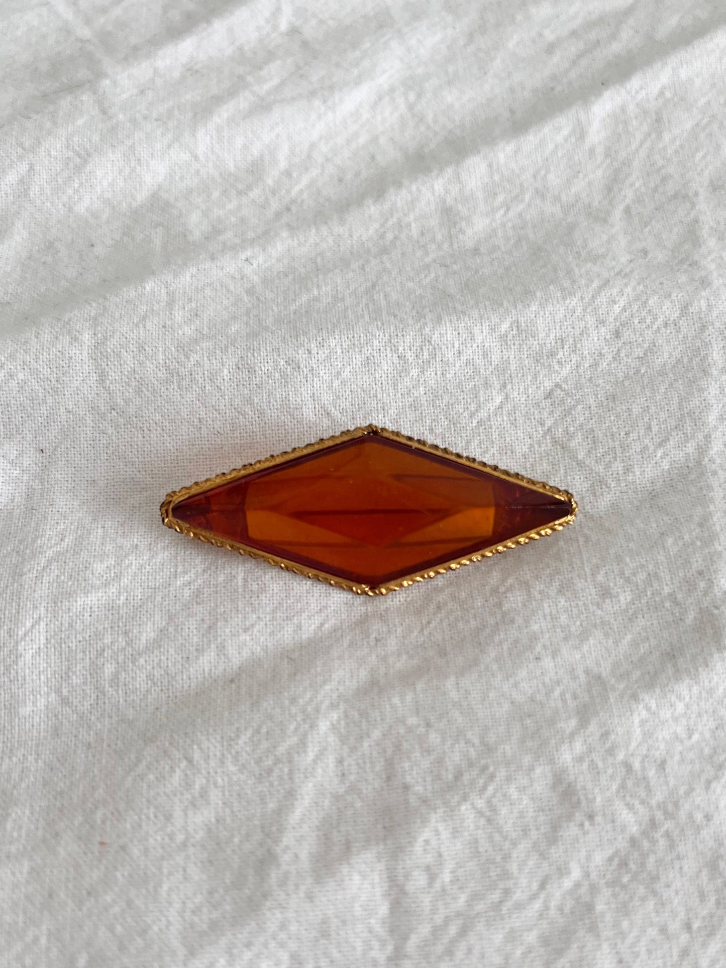 70s amber brooch