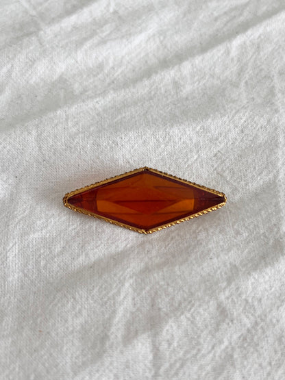 70s amber brooch