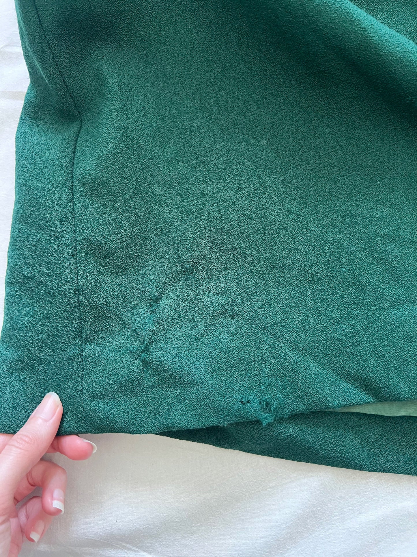 70s green flared sleeves dress, Size S