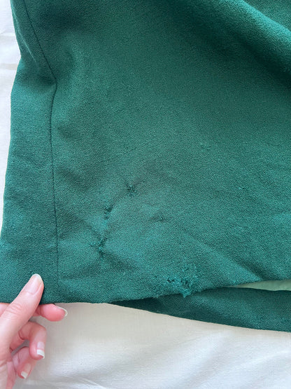 70s green flared sleeves dress, Size S