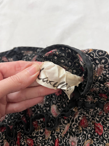 70s bohemian print dress, Size XS-S
