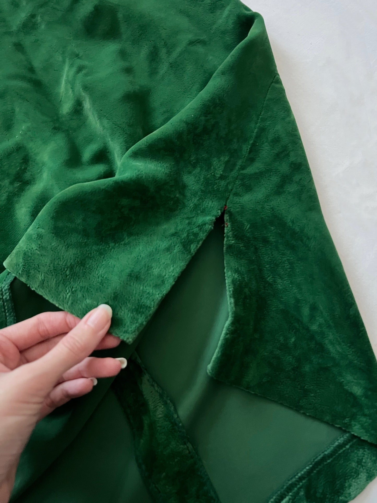60s green velvet dress, Size S