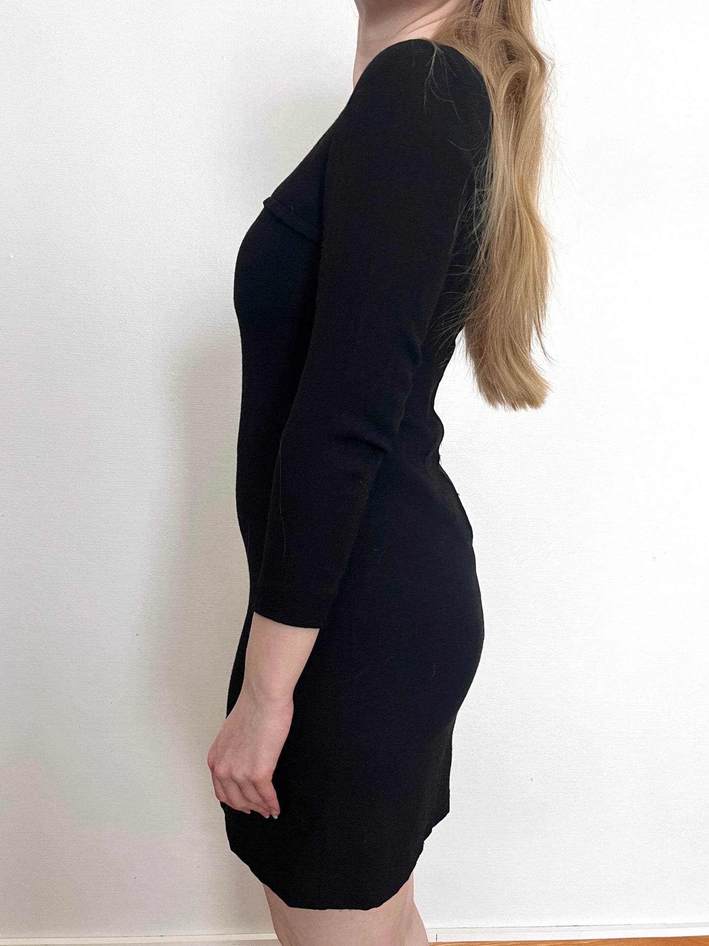 60s black bow dress, Size S