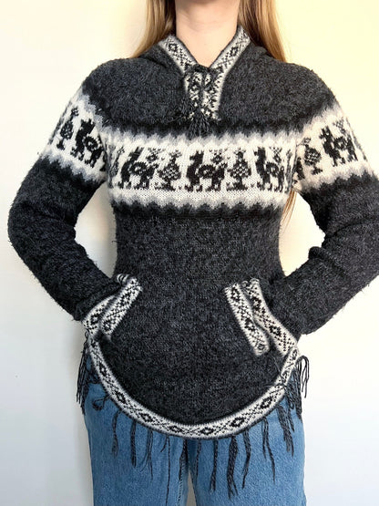 Gray hooded sweater, Size XS-S