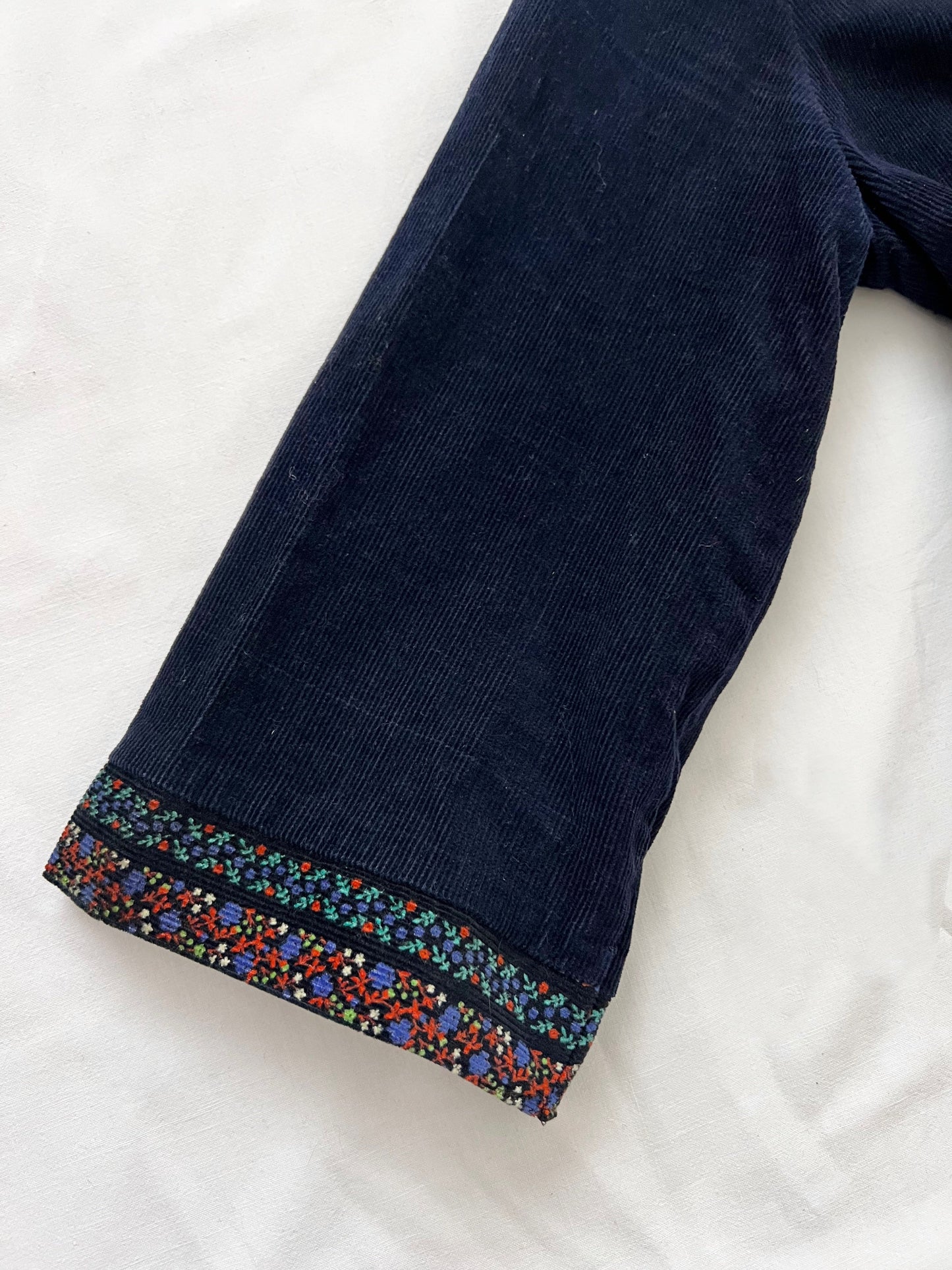 70s navy ribbed dress with pockets, Size S