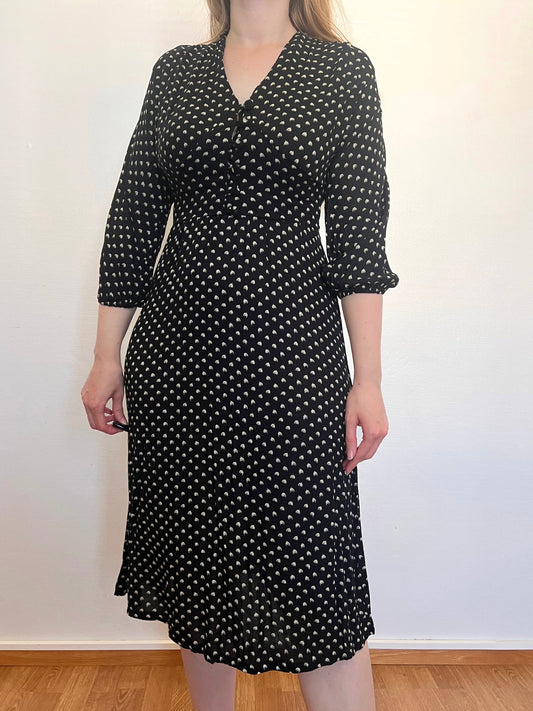 70s black and white dress, Size XS-S