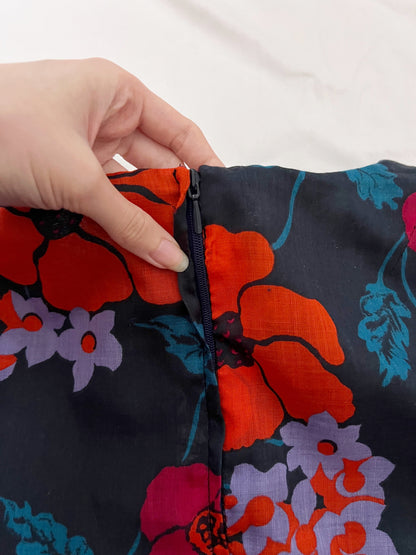 70s ruffle sleeves floral dress, Size S-M