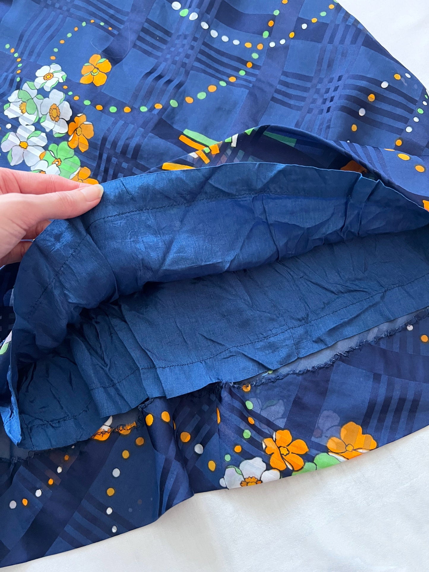 70s blue flared sleeves mini dress, Size XS-S
