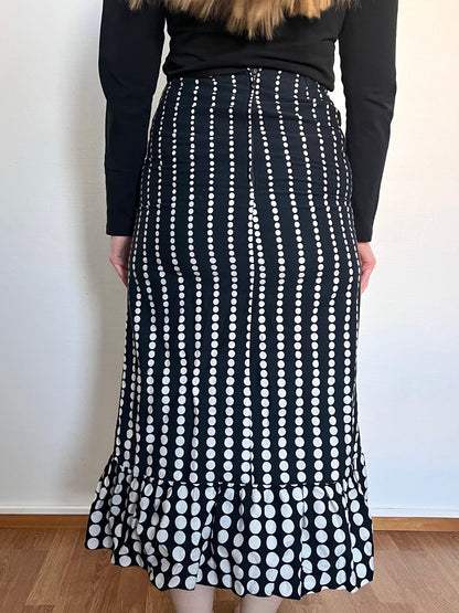 70s cotton polka dot skirt, Size XS-S