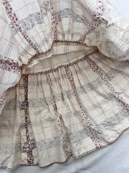 70s cream romantic midi dress, Size XS-S