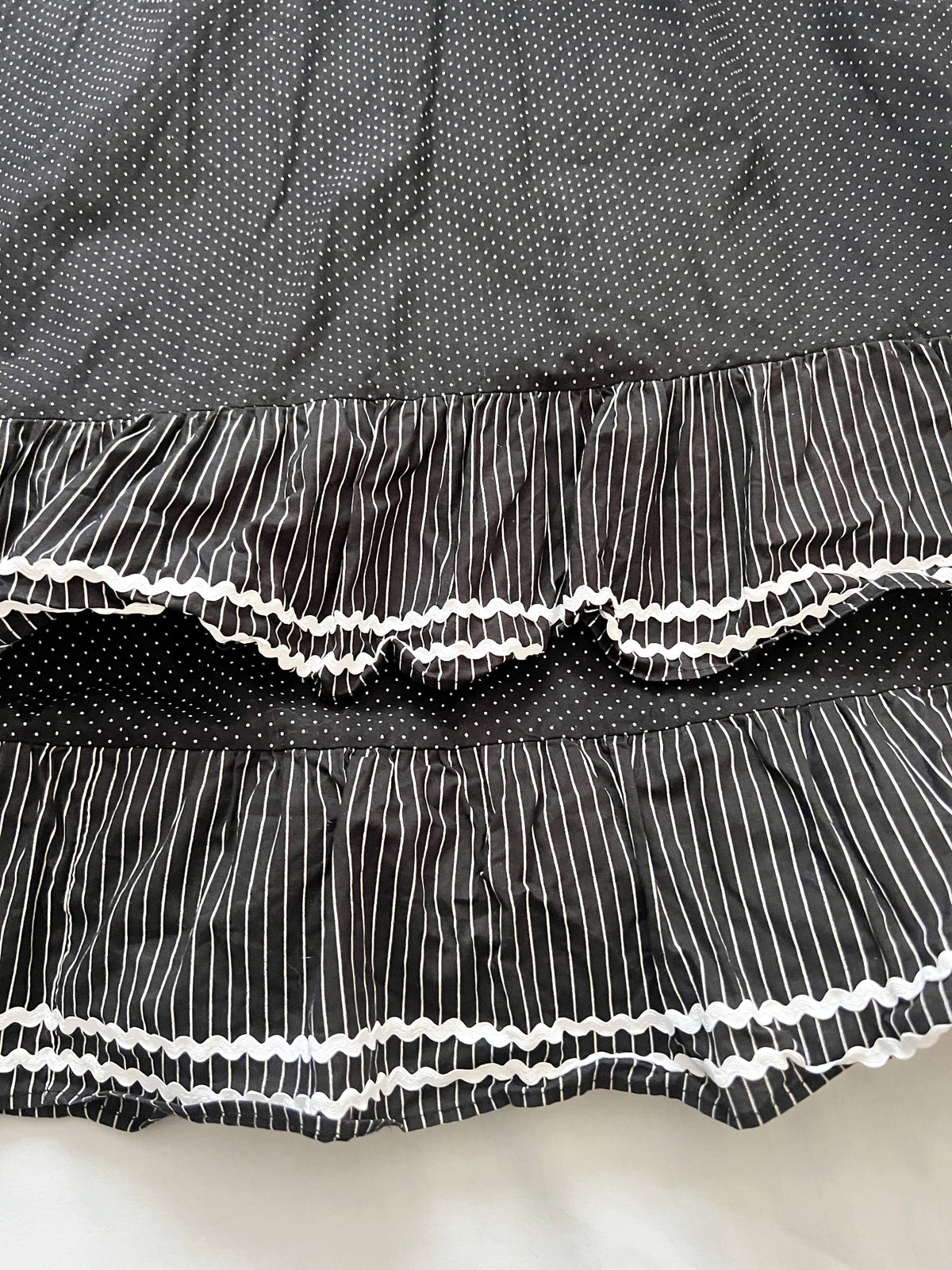 70s cotton black and white maxi dress, Size XS