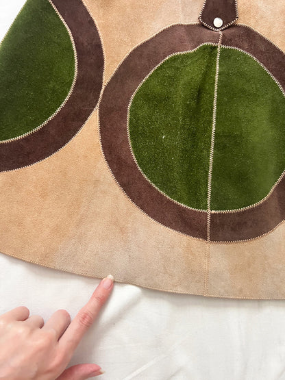 60s/70s circle suede skirt, Size XS