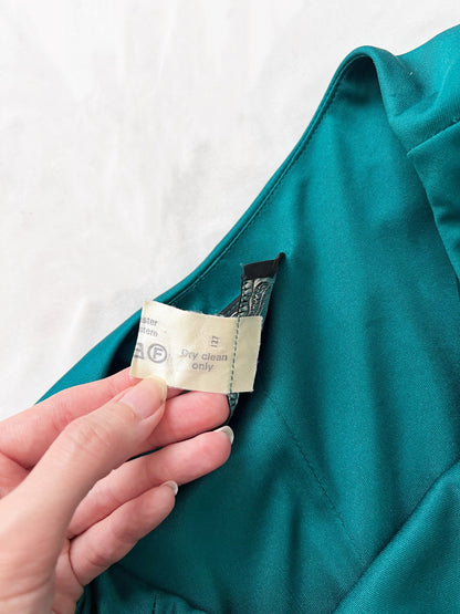 70s teal glitter dress, Size M