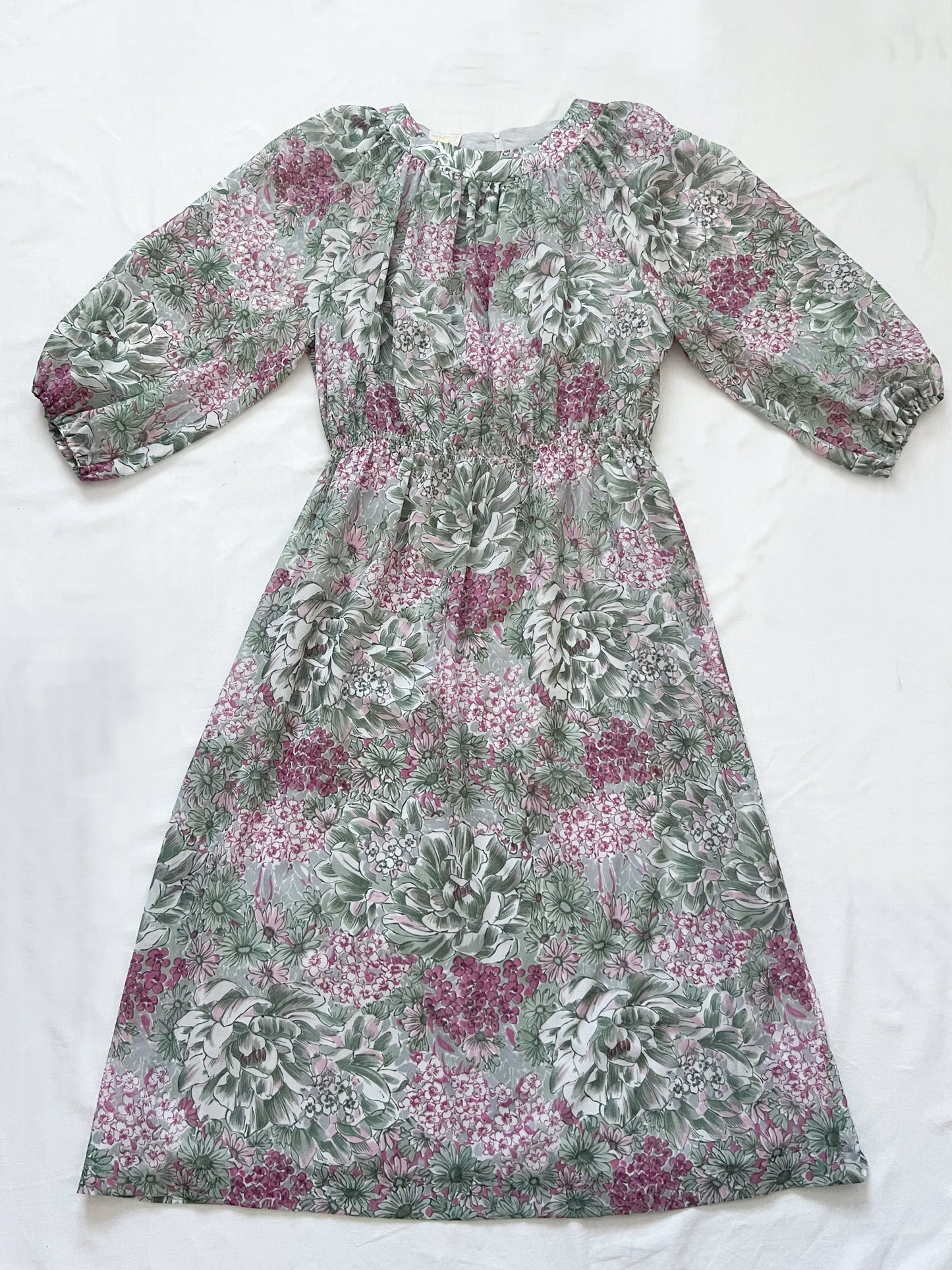 70s floral dress, Size M