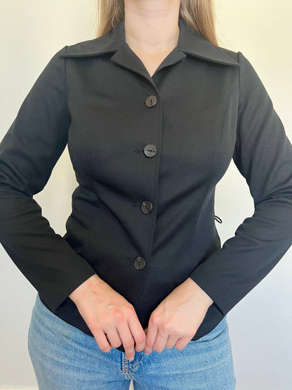 70s black shirt/suit, Size S