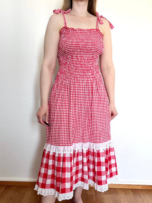 70s gingham sundress, Size L-XL