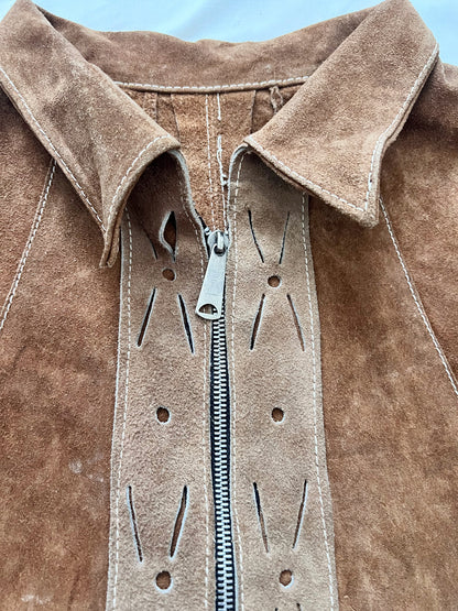 70s suede cape jacket, Size S-L