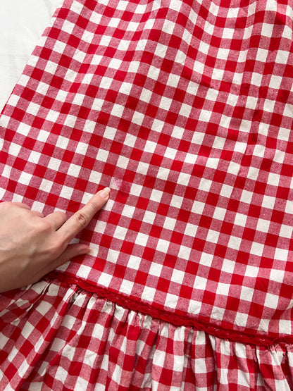 70s gingham open back halter neck and skirt set, Size S