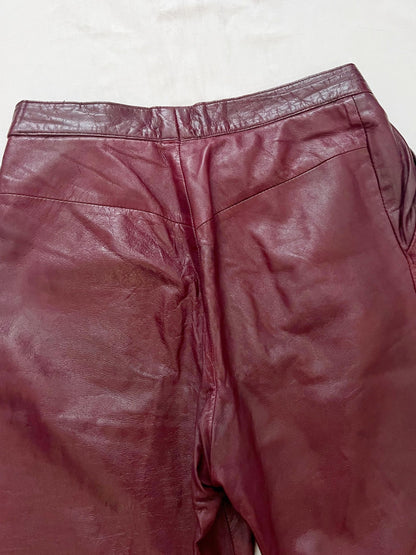 Burgandy leather pants, Size S