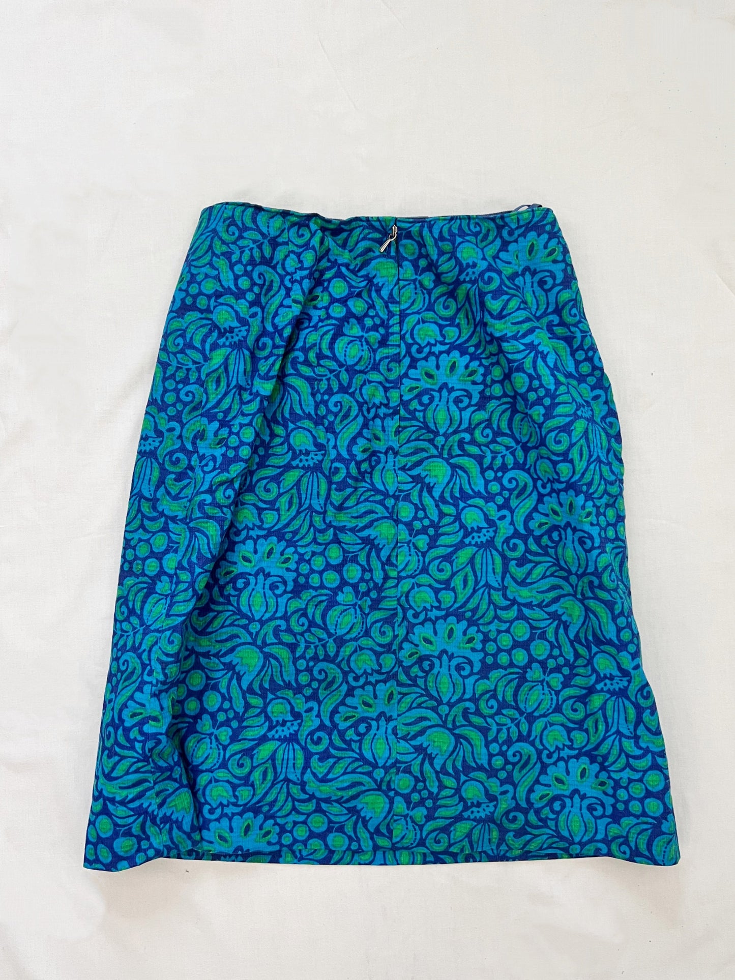 60s blue groovy skirt, Size XS