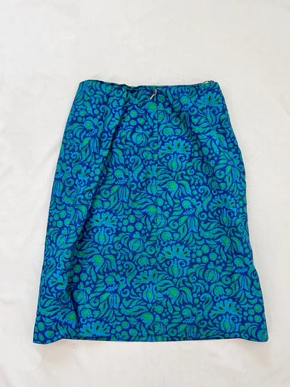 60s blue groovy skirt, Size XS