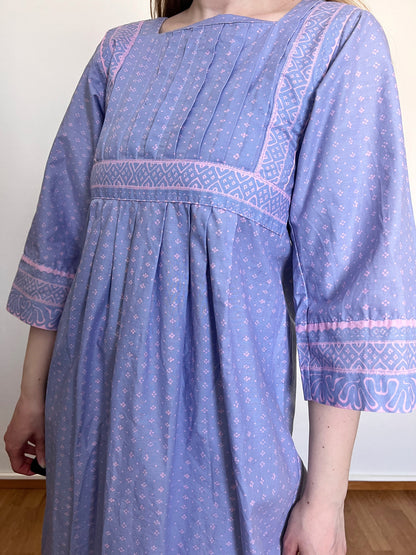 70s Marimekko purple and pink Mila dress, Size XS