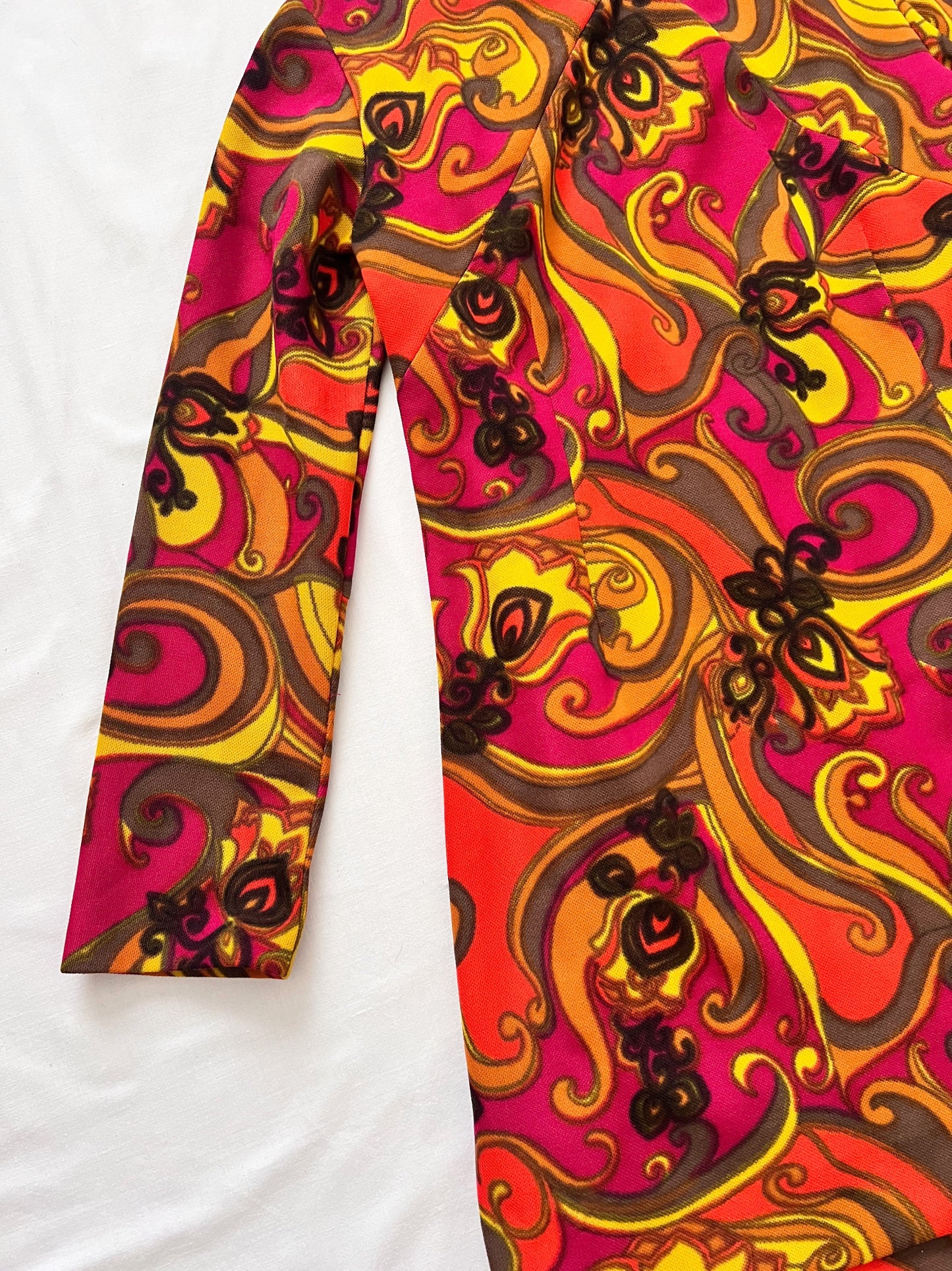 60s psychedelic mini dress, Size XS