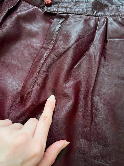 Burgandy leather pants, Size S