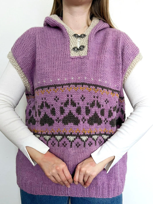 Purple hooded vest, Size XL