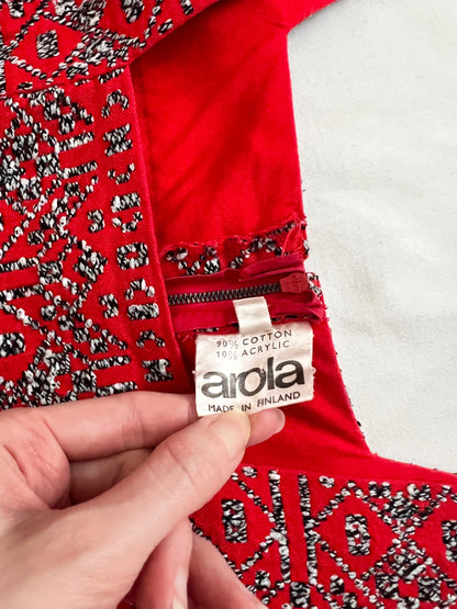 70s Arola red maxi dress, Size S