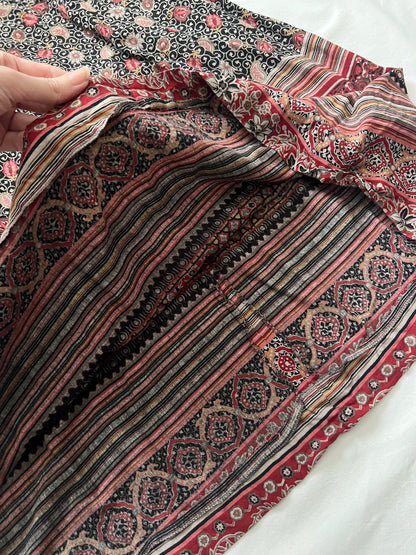 70s bohemian print dress, Size XS-S