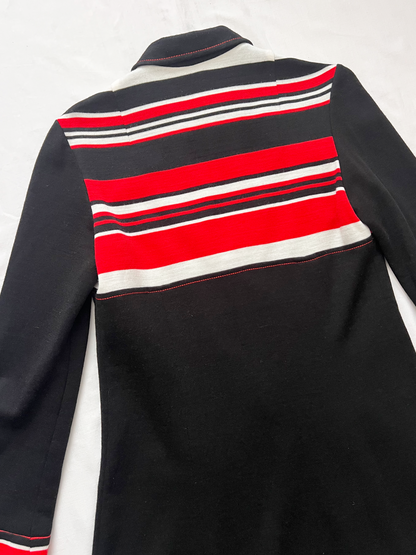 70s black, red, and white dress, Size S