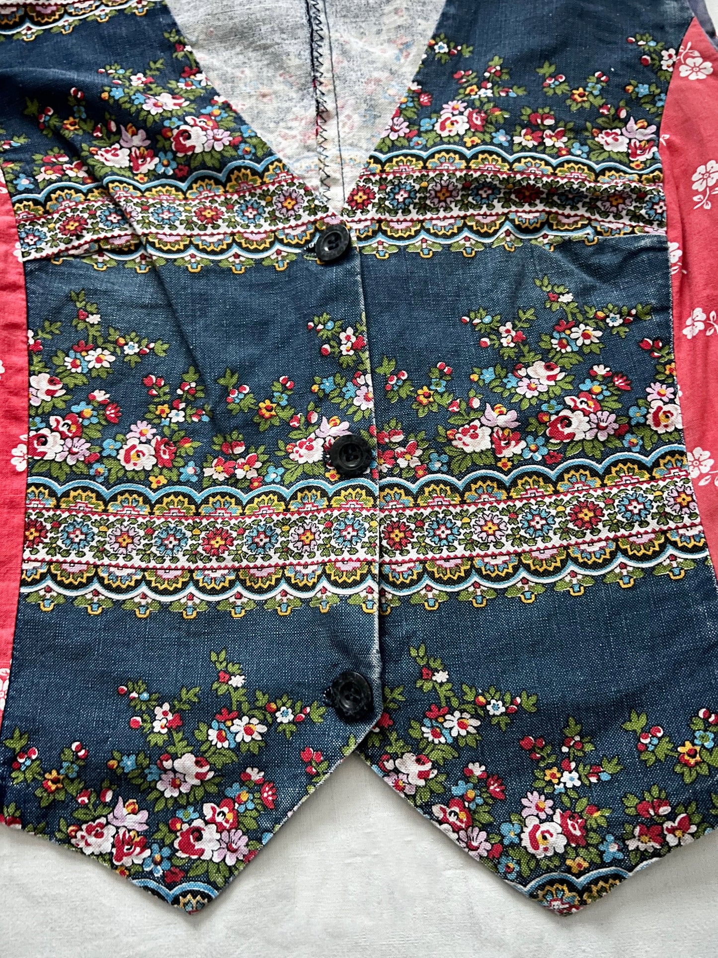 60s patchwork style vest, Size S-M
