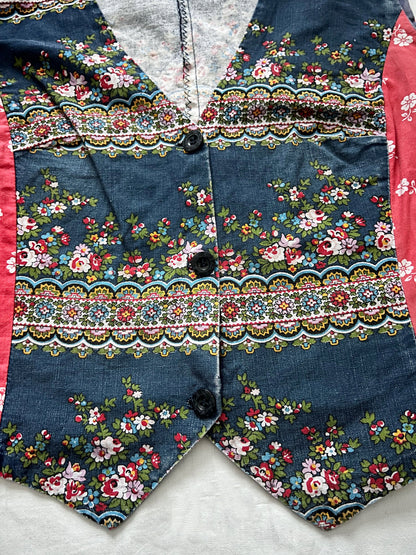 60s patchwork style vest, Size S-M